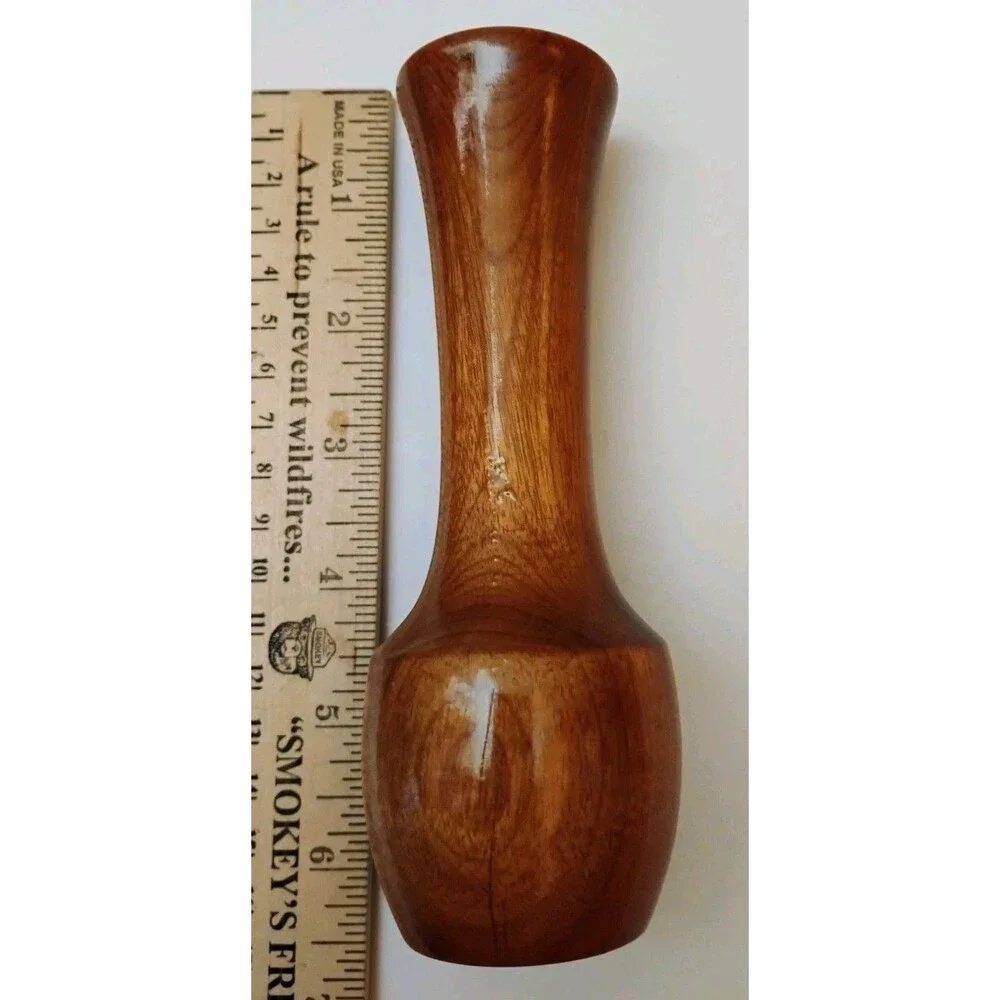 Vintage Mid Century Hand Turned Wood Bud Vase 6.5